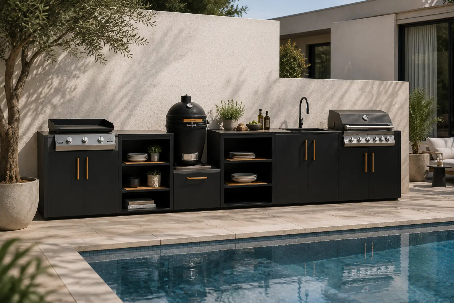 Brabura Outdoor-Küche als Die Zeile