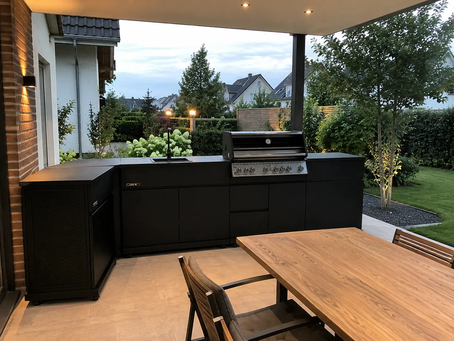 Modulare Outta Outdoorküche mit Granit-Arbeitsplatte und Pool